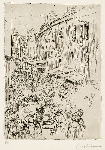 Max Liebermann - Aus dem Judenviertel in Amsterdam: Die Judenstraße, groß