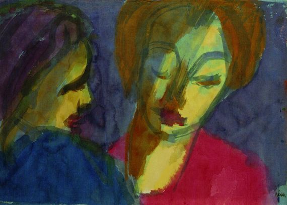 Emil Nolde - Zwei Frauenköpfe