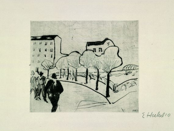 Erich Heckel - Straße am Hafen