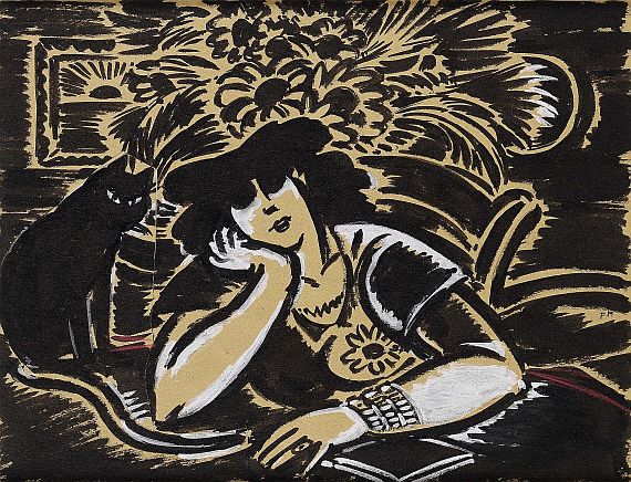 Frans Masereel - NG - Dame mit Katze