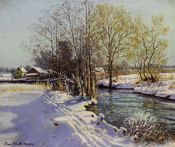 Hans Johann Friedrich Klatt - Sonniger Wintertag an der Würm