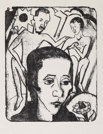 Erich Heckel - Frauenkopf