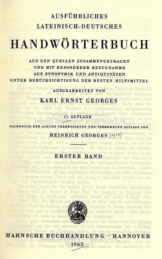 4 Wörterbücher - Altphilolog. Handbücher 4 Werke, 14 Bde.