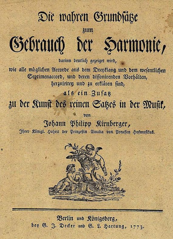 Johann Phillip Kirnberger - Wahren Grundsätze zum Gebrauch der Harmonie.