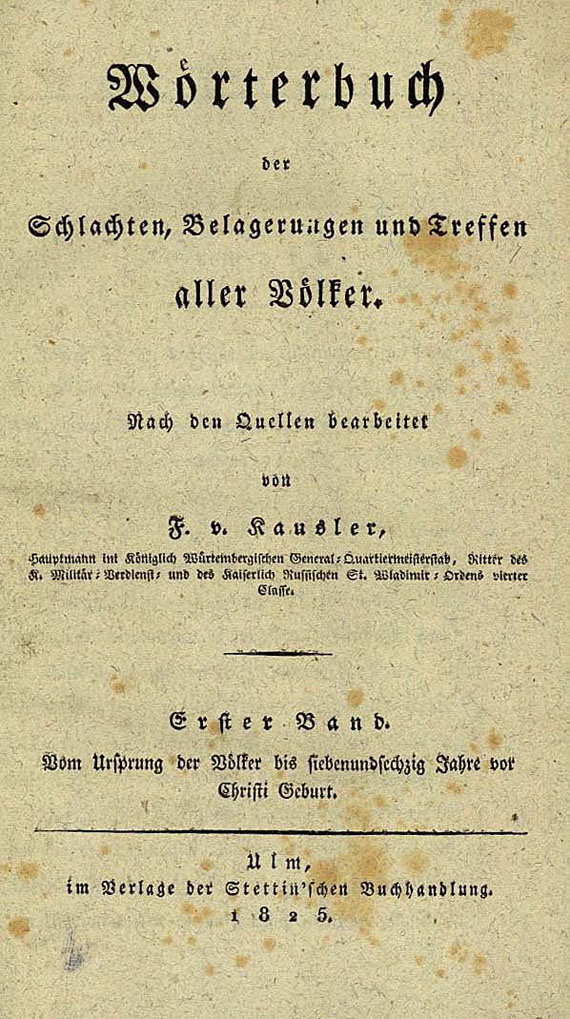   - Schlachten, Belagerungen und Treffen. 5 Tle. 1825-33.