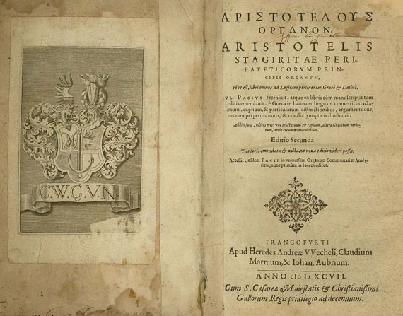  Aristoteles - Organon. 1597.