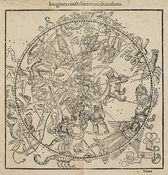  Himmelskarte - Imagines constellationum Borealium.