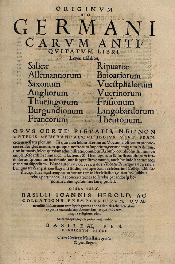   - Originum ac Germani. 1557