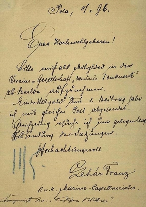 Franz Lehár - 1 Autograph