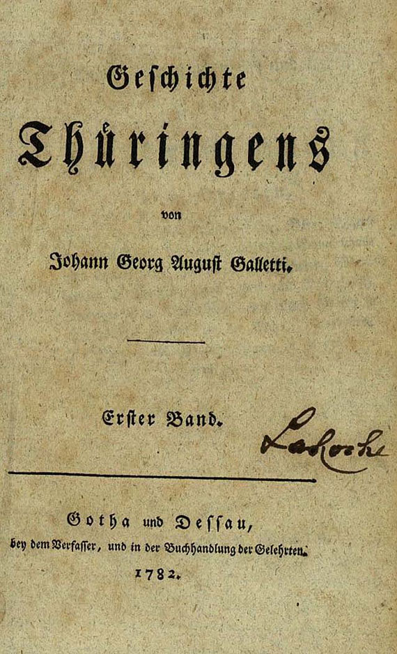  Thüringen - Galletti, J. G. A., Geschichte Thüringens 6 Bde.