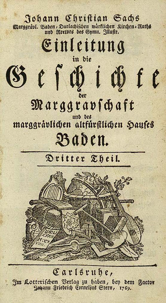 Deutschland - Sachs, J., Geschichte der Marggravschaft. Tl. III+IV. 1769-70.