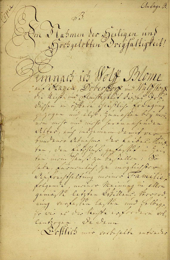  Deutschland - Testament Blome. 1745