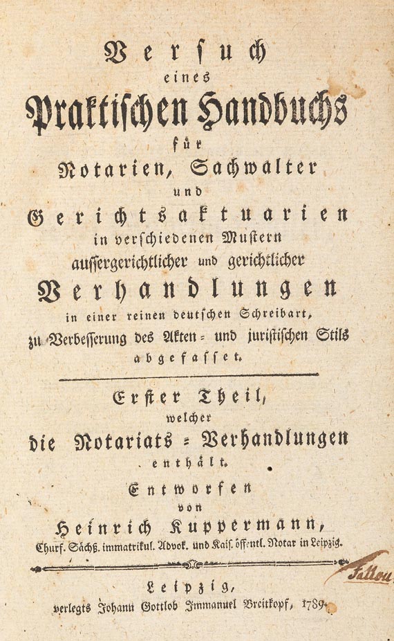 Heinrich Kuppermann - Handbuch, 3 Bde., 1790 - 
