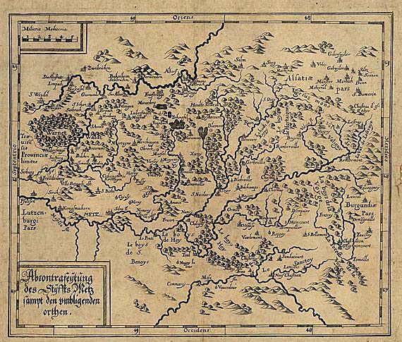 Europa - 17 Bll. Teilkarten von Südwestdeutschland, Elsaß, Lothringen, Flandern u. a., 1680