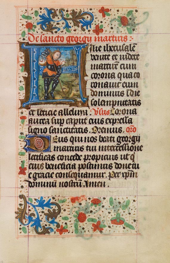  Manuskripte - Stundenbuch auf Pergament. Um 1500. - 
