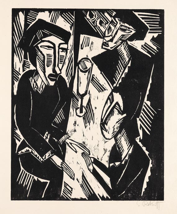 Karl Schmidt-Rottluff - Drei am Tisch