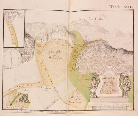 Johann Jacob Müller - Wernisches Lager-Buch worinnen accurate Gräntz- u. Grundrisse ... (Manuskript). 1731-32.