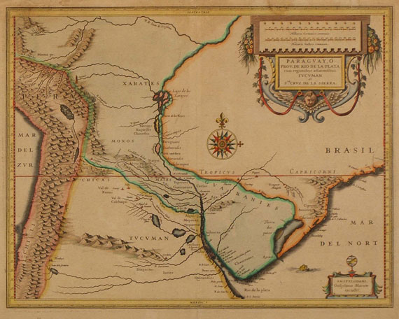  Amerika - Blaeu, W. J., Paraguay, o prov. de Rio de la Plata.