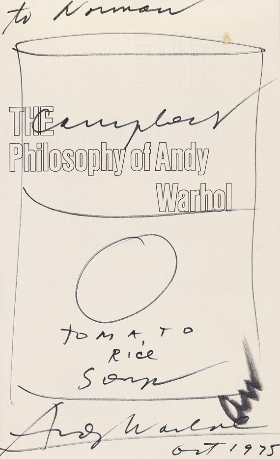 Andy Warhol - The Philosophy. 1975. Mit eigh. Widmung und Zeichnung