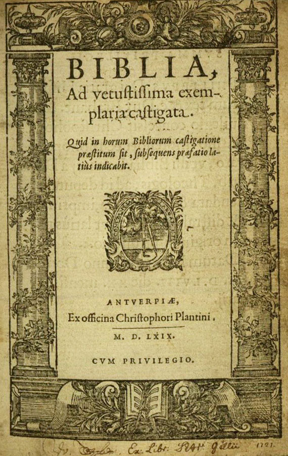  Biblia latina - Antwerpen, Plantin 1569.