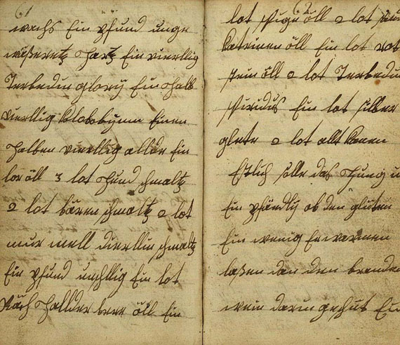 Hausmittel - Handschrift 18. Jh. Rezepte und Hausmittel