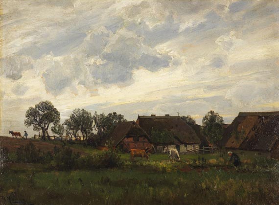 Walter Moras - Mecklenburgische Landschaft mit Bauerngehöft