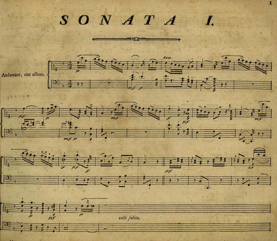  Musik - Häßler, Johann Wilhelm, Sechs leichte Sonaten. 1787.