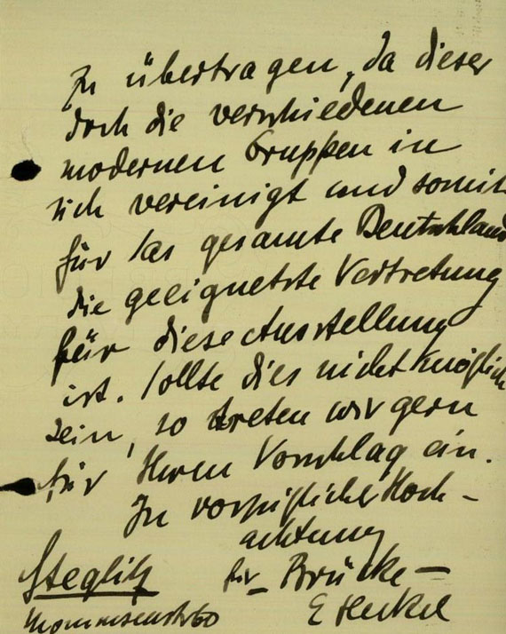 Erich Heckel - 1 Autograph. 1912.
