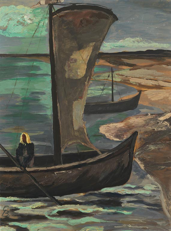 Gustav Burdensky - Boote am Haffufer