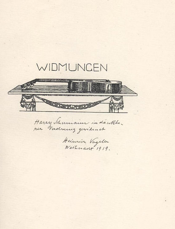 Heinrich Vogeler - Dir. Gedichte. 3. Aufl. 1919. Widmungsexemplar.