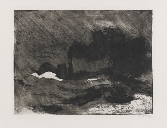 Emil Nolde - Dampfer, (Gross, Dunkel)