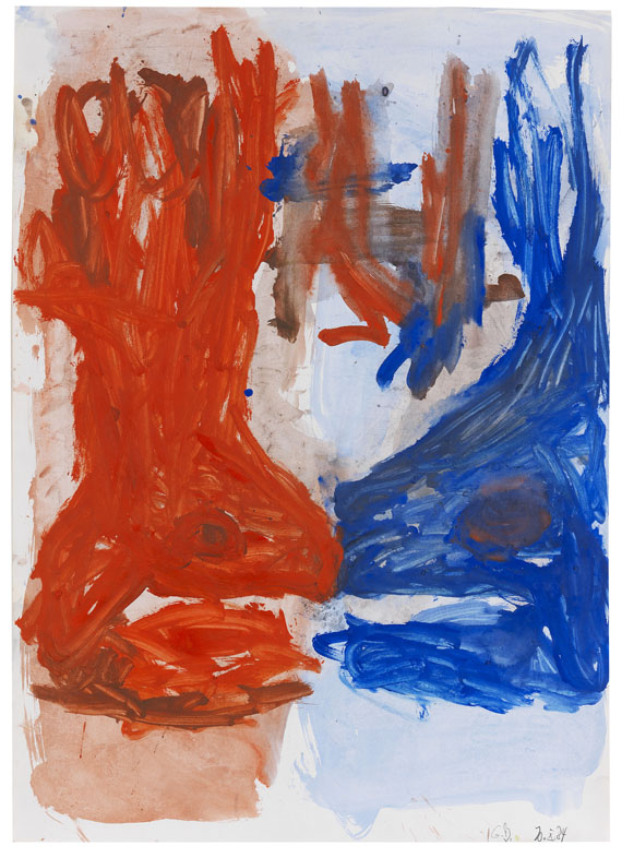 Georg Baselitz - Ohne Titel (Zwei Rehe)