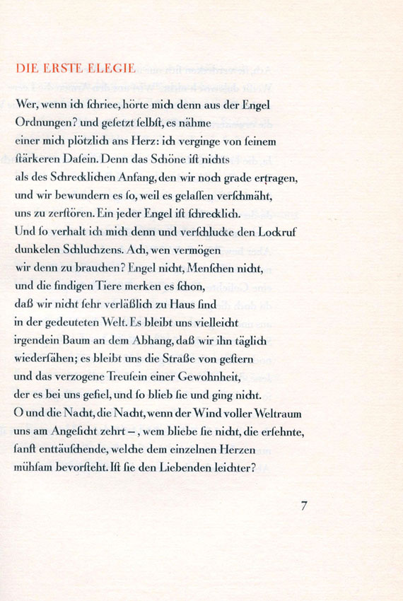 Rainer Maria Rilke - Duineser Elegien. 1923