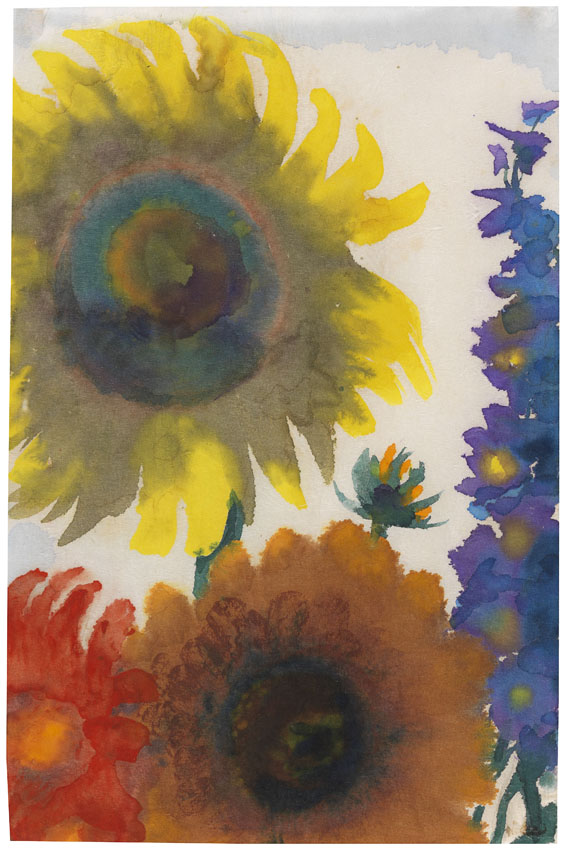 Emil Nolde - Sonnenblumen und Rittersporn