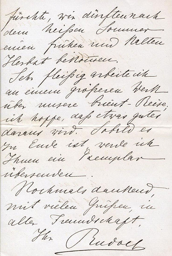 Rudolf von Österreich-Ungarn - Eigh. Brief. 1881.