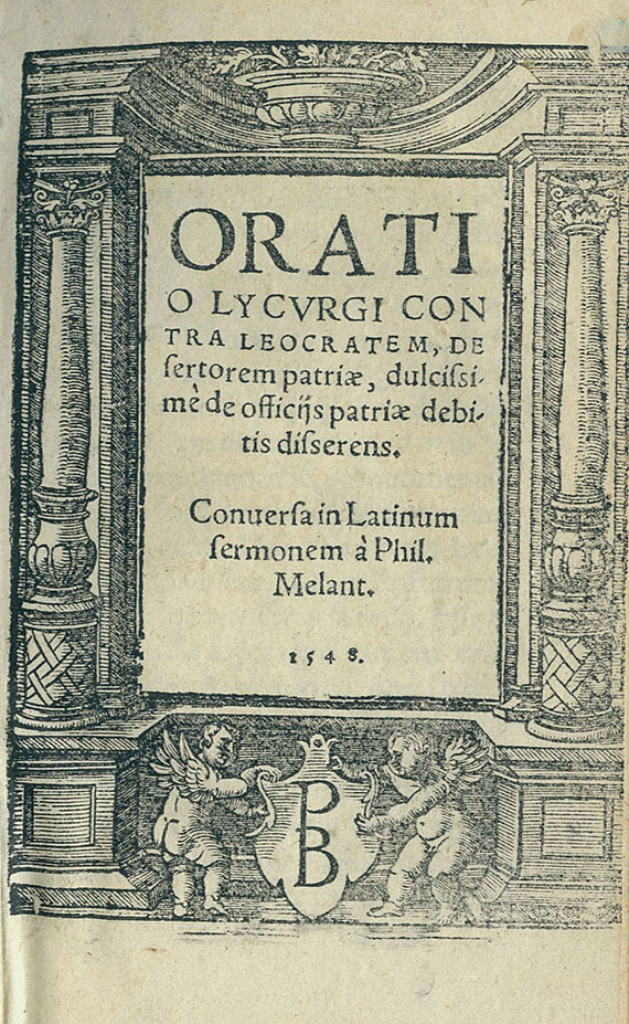 Lykurg - Oratio Lycurgi. 1548