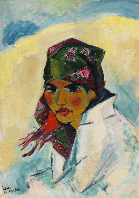 Hermann Max Pechstein - Lotte mit Kopftuch