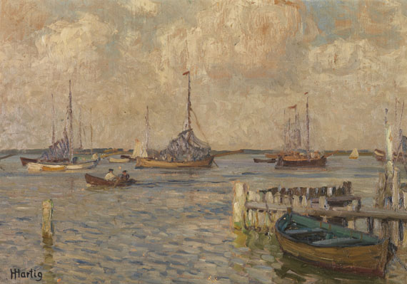 Hans Hartig - Segelboote vor der Küste