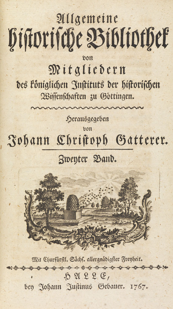 Johann Christoph Gatterer - Allgemeine historische Bibliothek. 16 i. 8 Bdn. 1767-1771