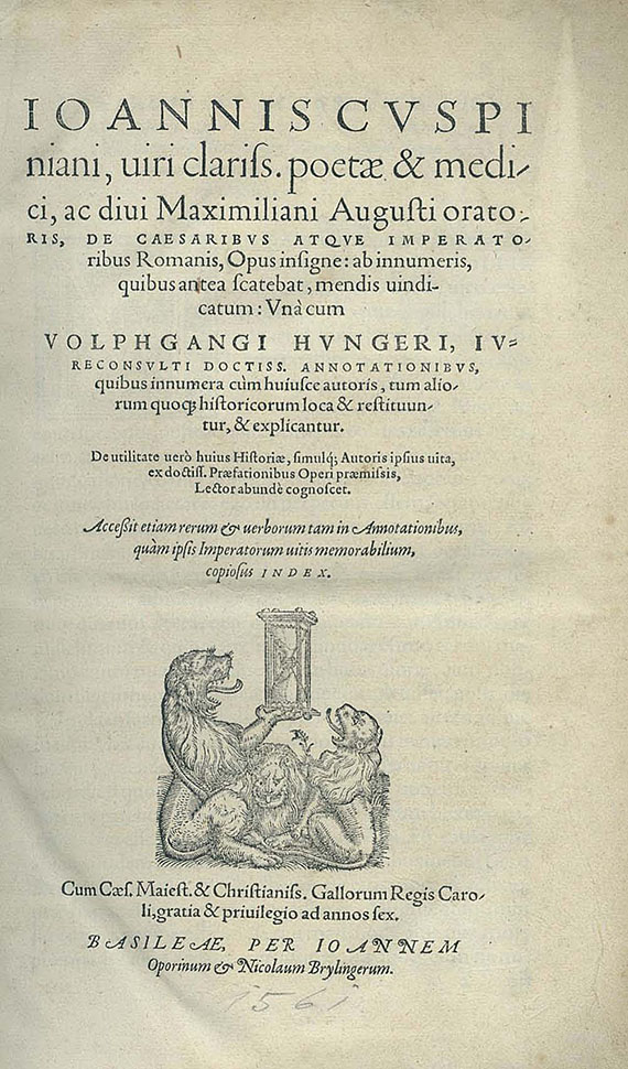 Johannes Cuspinianus - De caesaribus atque imperatoribus. 1561.