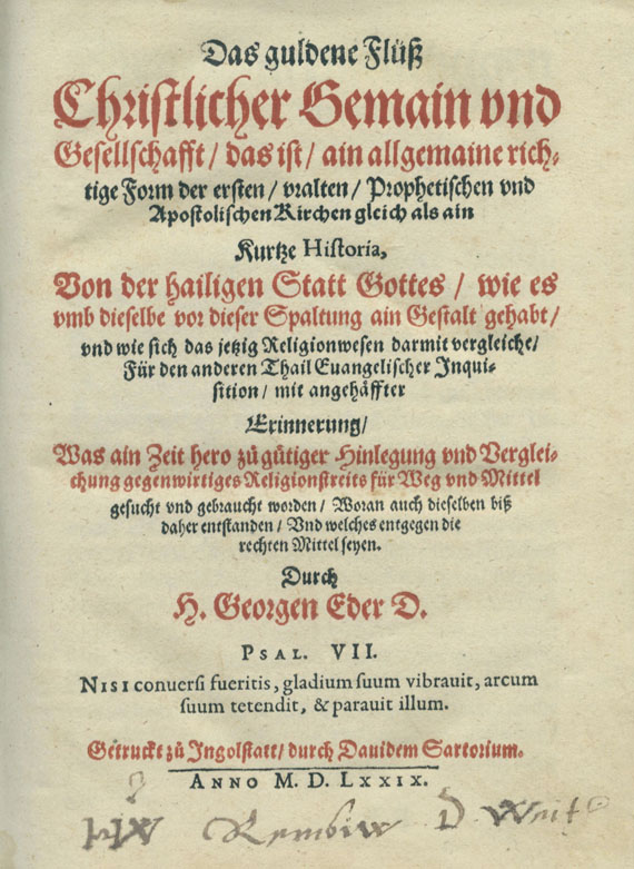Georg Eder - Christlicher Gemain. 1579.
