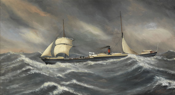 David J. Nixon - Besegelter Dampfer "London" auf hoher See