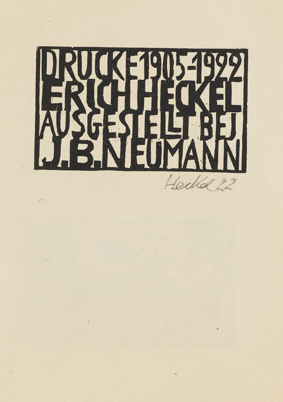 Erich Heckel - Katalog der Grafik-Ausstellung "Erich Heckel" bei J. B. Neumann, Berlin 1923