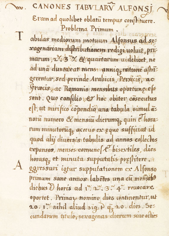  Manuskript - Canones tabularum Alfonsi. Um 1550