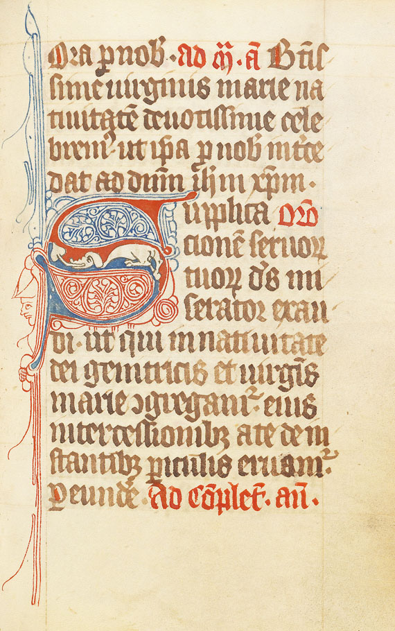 Breviarium-Manuskript - Pergamenthandschrift um 1370, nach dem Kalendarium.