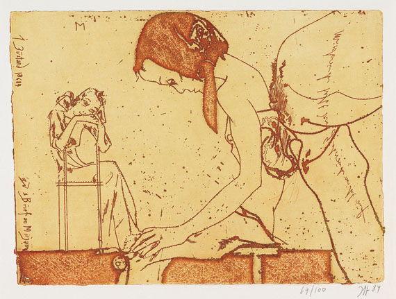 Horst Janssen - Brief an Mirjam. 1984. - 