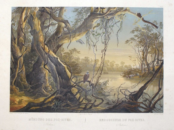 Amerika - 1 Bl. Mündung des Fox-River (Karl Bodmer).