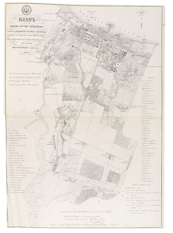 Rußland - Zeichnungen von Gebäuden auf dem Babigon (russ.). 1853