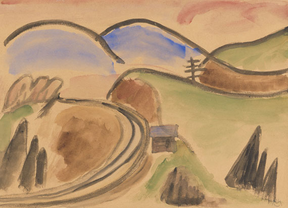 Gabriele Münter - Landschaft (Kurve bei Berggeist)