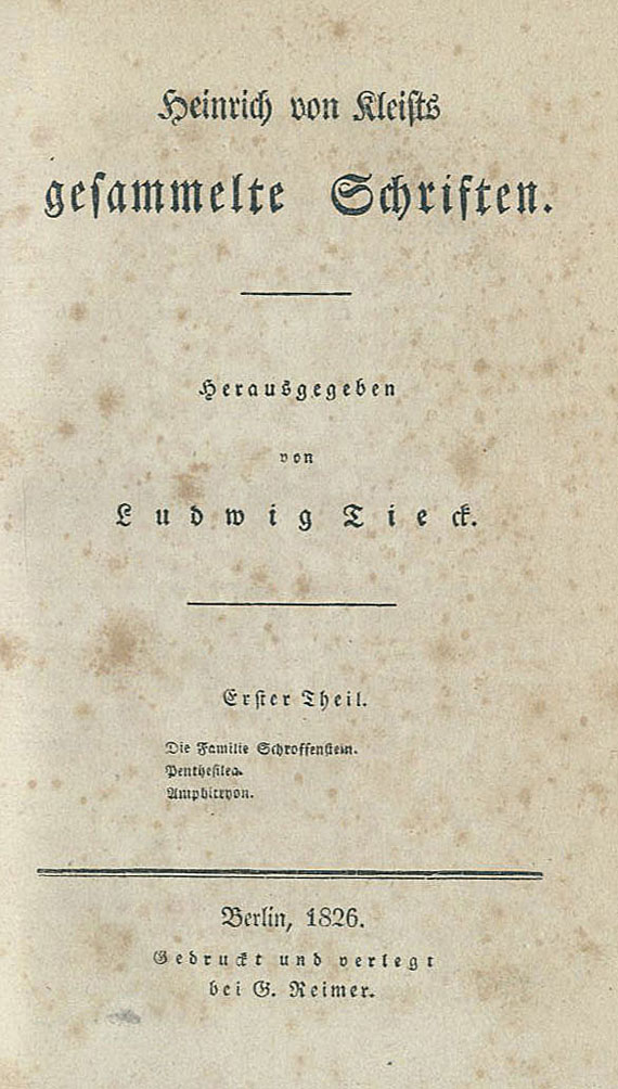Heinrich von Kleist - Gesammelte Schriften. 3 Bde.